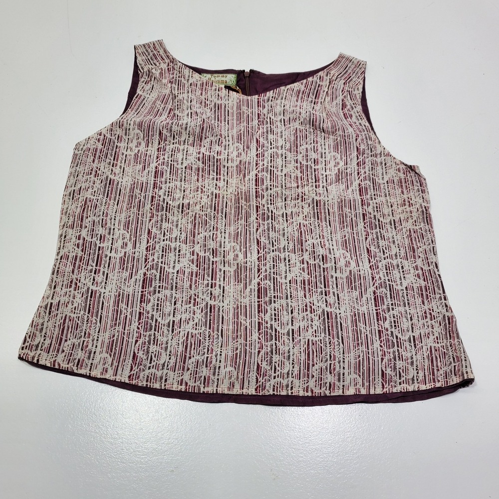Tommy Bahama Women Tank Top Silk Size 8 Lightweight Casual Boho Tropical Resort